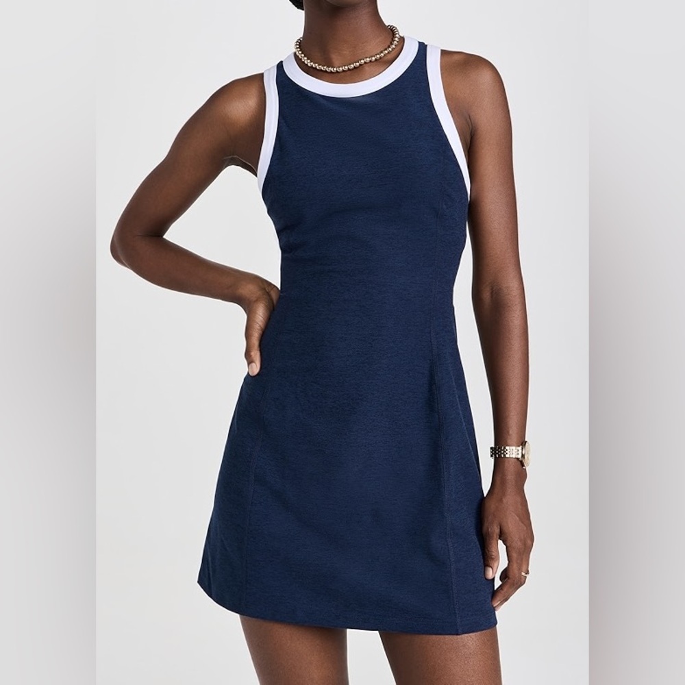 Beyond Yoga Spacedye Outlines Sleeveless Dress in Navy - Size Medium